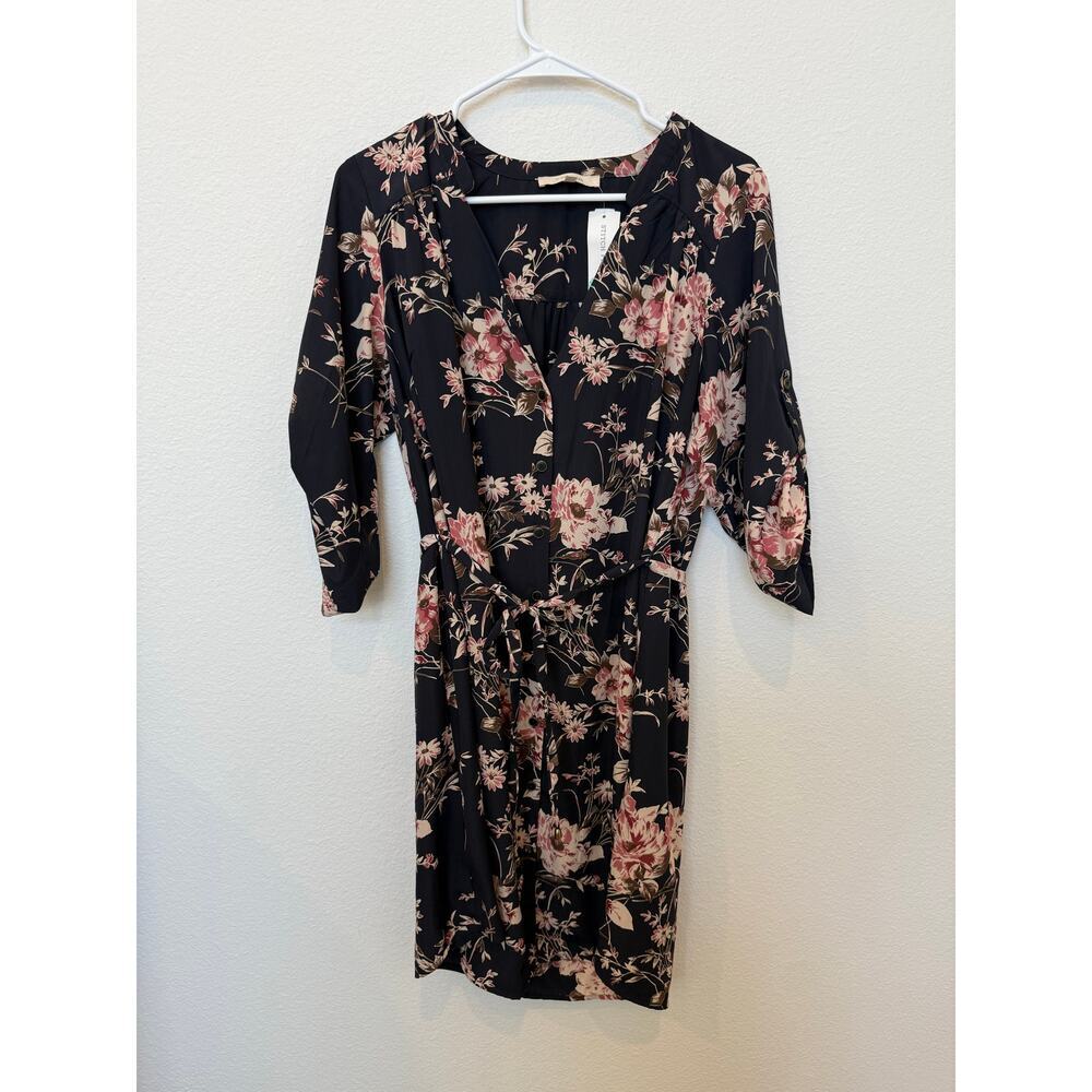 NWT 41Hawthorn Cristen Shirt Dress Floral‎ XL Navy Pink 3/4 Sleeve